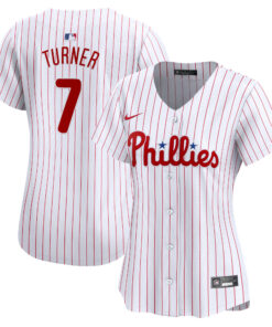Trea Turner Philadelphia PhilliesWomen_s Home Limited Player Jersey  White