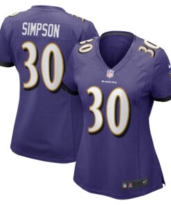 Trenton Simpson Baltimore Ravens  Women_s  Game Jersey   Purple