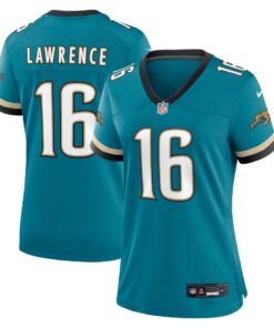 Trevor Lawrence Jacksonville Jaguars  Women_s Prowler Throwback Game Jersey  Teal