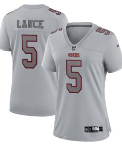 Trey Lance San Francisco 49ers  Women_s Atmosphere Fashion Game Jersey  Gray