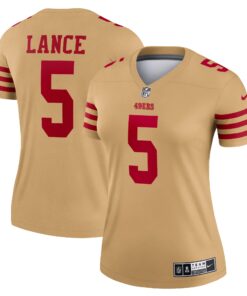Trey Lance San Francisco 49ers  Women_s Team Inverted Legend Jersey  Gold
