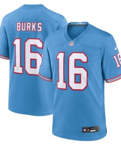 Treylon Burks Tennessee Titans  Oilers Throwback Alternate Game Player Jersey  Light Blue