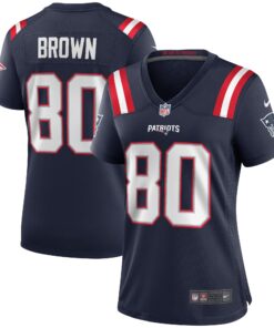 Troy Brown New England Patriots  Women_s Game Retired Player Jersey  Navy