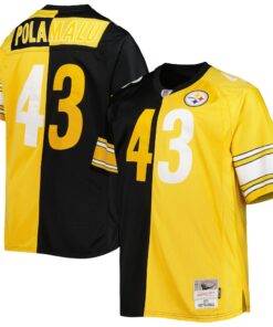 Troy Polamalu Pittsburgh Steelers Mitchell amp Ness Big amp Tall Split Legacy Retired Player Replica Jersey  BlackGold
