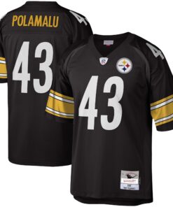 Troy Polamalu Pittsburgh Steelers Mitchell amp Ness Legacy Replica Jersey  Black