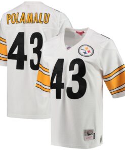 Troy Polamalu Pittsburgh Steelers Mitchell amp Ness Women_s 2005 Legacy Replica Team Jersey  White