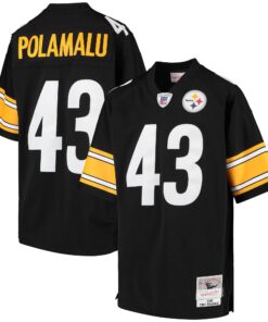 Troy Polamalu Pittsburgh Steelers Mitchell amp Ness Youth 2005 Gridiron Classics Retired Player Legacy Jersey  Black