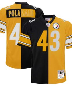 Troy Polamalu Pittsburgh Steelers Mitchell amp Ness Youth Split Legacy Jersey  BlackGold