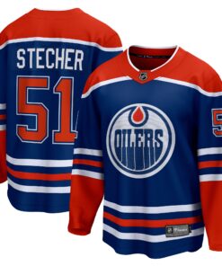 Troy Stecher Edmonton Oilers Fanatics Home Premier Breakaway Player Jersey  Royal