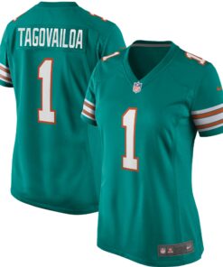 Tua Tagovailoa Miami Dolphins  Women_s Alternate Game Jersey  Aqua