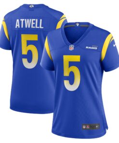 Tutu Atwell Los Angeles Rams  Women_s Home Game Jersey  Royal