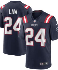 Ty Law New England Patriots  Game Retired Player Jersey  Navy