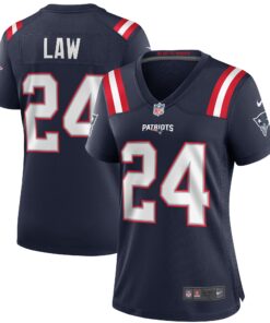Ty Law New England Patriots  Women_s Game Retired Player Jersey  Navy