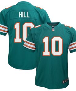 Tyreek Hill Miami Dolphins  Youth Game Jersey  Aqua