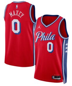 Tyrese Maxey Philadelphia 76ers Jordan Brand Unisex Swingman Jersey - Statement Edition - Red