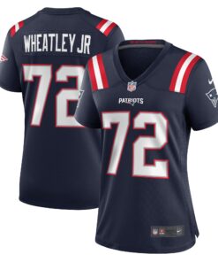 Tyrone Wheatley New England Patriots  Women_s Team Game Jersey   Navy