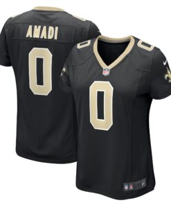 Ugo Amadi New Orleans Saints  Women_s Team Game Jersey   Black