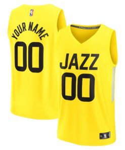 Utah Jazz Fanatics Youth Fast Break Replica Custom Jersey - Icon Edition - Yellow