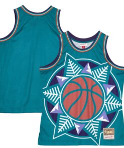  Utah Jazz Mitchell &amp Ness Hardwood Classics Blown Out Fashion Jersey - Turquoise