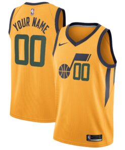Utah Jazz Swingman Custom Jersey - Statement Edition - Gold