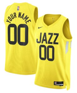 Utah Jazz Unisex Swingman Custom Jersey Gold - Icon Edition