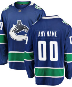 Vancouver Canucks Fanatics Home Team Breakaway Custom Jersey  Blue