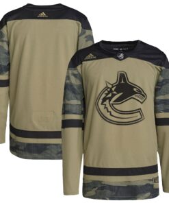 Vancouver Canucks Logo Military Appreciation Team Authentic Practice Jersey  Camo