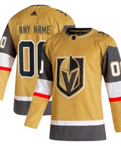 Vegas Golden Knights Home Authentic Custom Jersey  Gold