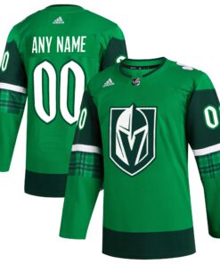  Vegas Golden Knights St. Patrick_s Day Authentic Custom Jersey  Kelly Green