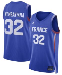 Victor Wembanyama France Basketball Jordan Brand 2024 Summer Olympics Player Limited Basketball Jersey - Royal