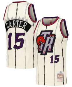 Vince Carter Toronto Raptors Mitchell &amp Ness Chainstitch Swingman Jersey - Cream