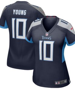 Vince Young Tennessee Titans  Women_s Game Retired Player Jersey  Navy