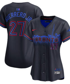 Vladimir Guerrero Jr. Toronto Blue JaysWomen_s 2024 City Connect Limited Player Jersey  Navy