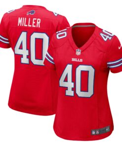 Von Miller Buffalo Bills  Women_s Player Jersey  Red