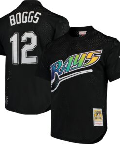 Wade Boggs Tampa Bay Rays Mitchell amp Ness Cooperstown Collection 1991 Mesh Batting Practice Jersey  Black
