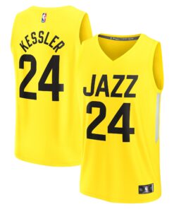 Walker Kessler Utah Jazz Fanatics Youth Fast Break Player Jersey - Icon Edition - Yellow