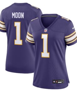 Warren Moon Minnesota Vikings  Women_s Classic Retired Player Game Jersey  Purple