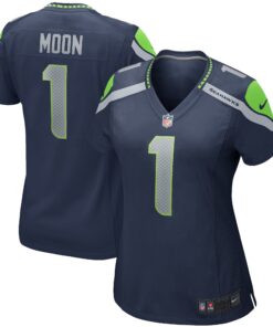 Warren Moon Seattle Seahawks  Women_s Game Retired Player Jersey  College Navy