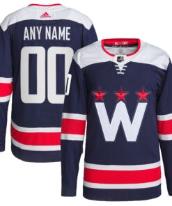  Washington Capitals  Alternate  Primegreen Authentic Custom Jersey  Navy