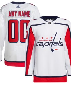  Washington Capitals  Away  Primegreen Authentic Custom Jersey  White