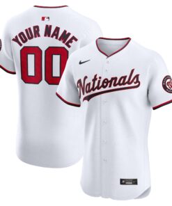 Washington NationalsHome Elite Custom Jersey  White