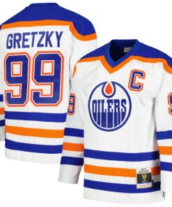 Wayne Gretzky Edmonton Oilers Mitchell amp Ness  198687 Blue Line Player Jersey  White