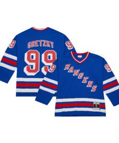 Wayne Gretzky New York Rangers Mitchell amp Ness  199697 Blue Line Player Jersey  Blue