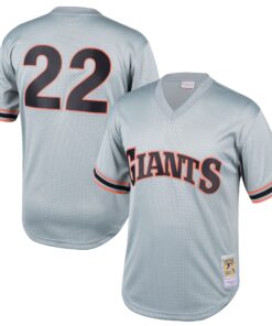 Will Clark San Francisco Giants Mitchell amp Ness Youth Cooperstown Collection Mesh Batting Practice Jersey  Gray