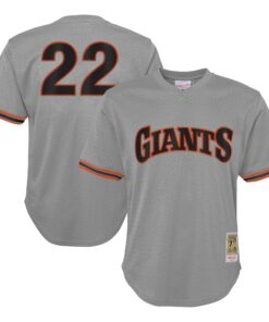 Will Clark San Francisco Giants Mitchell amp Ness Youth Cooperstown CollectionnbspMesh Batting Practice Jersey  Gray