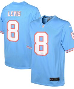 Will Levis Tennessee Titans  Youth Oilers Throwback ALT2 Player Game Jersey  Light Blue 1