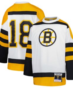 Willie O_Ree Boston Bruins Mitchell amp Ness Youth 1958 Blue Line Player Jersey  White