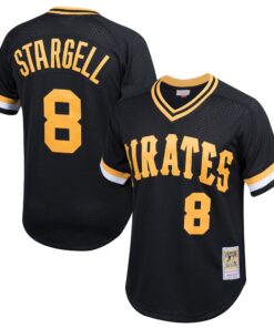 Willie Stargell Pittsburgh Pirates Mitchell amp Ness Youth Cooperstown Collection Mesh Batting Practice Jersey  Black