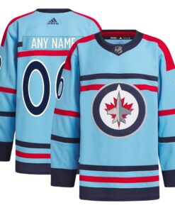  Winnipeg Jets   Anniversary Primegreen Authentic Custom Jersey  Light Blue