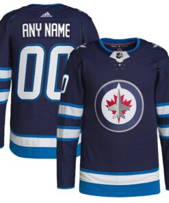  Winnipeg Jets  Home  Primegreen Authentic Custom Jersey  Navy